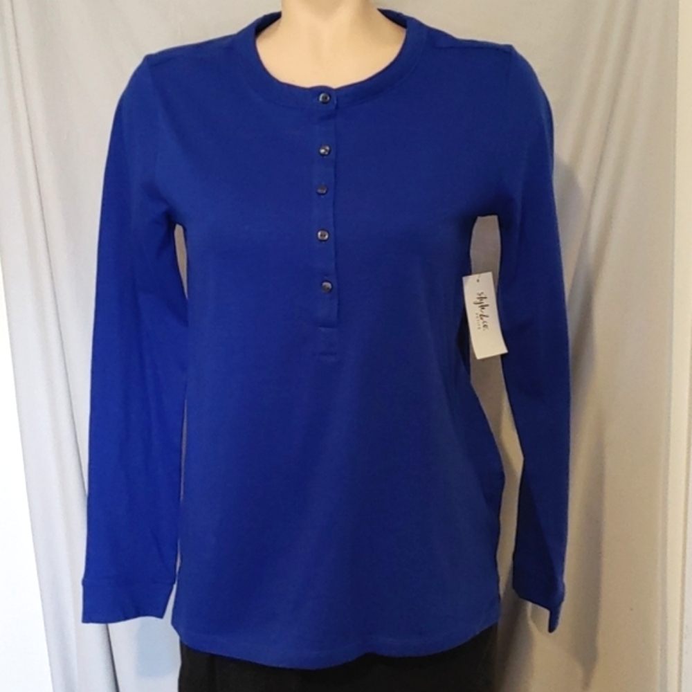 Long sleeve henley tee shirt,NEW